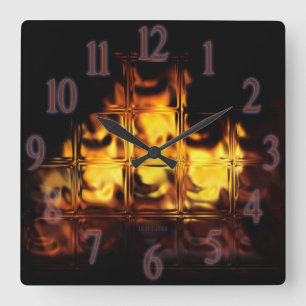 FireGlass Square Wall Clock
