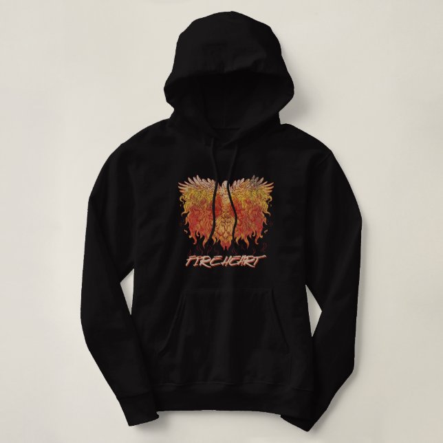 Fireheart Phoenix Bird Fire Love Mythical Magic Fa Hoodie (Design Front)