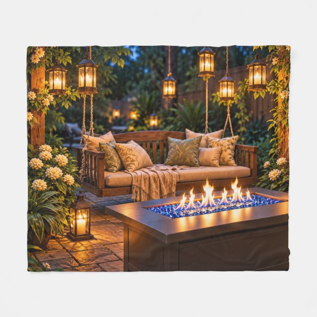 Firelight Garden Fleece Blanket (Front (Horizontal))