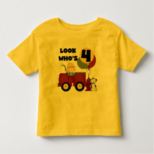 Fireman 4th Birthday Tshirts and Gifts