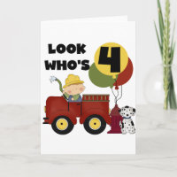 Fireman 4th Birthday Tshirts and Gifts