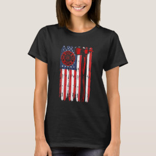 Fireman American Flag Graphics Firefighter Labor D T-Shirt