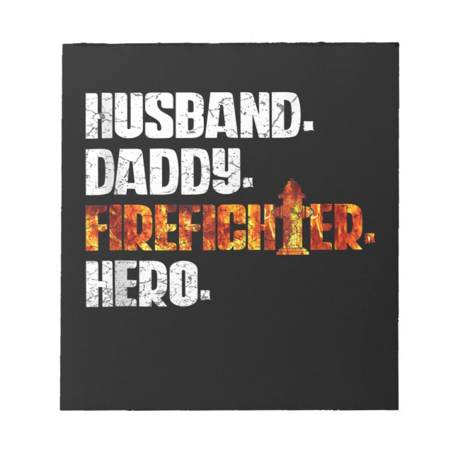 Fireman American Flag Red Line US Firefighter Dad Notepad (Front)