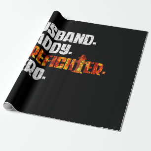 Fireman American Flag Red Line US Firefighter Dad Wrapping Paper