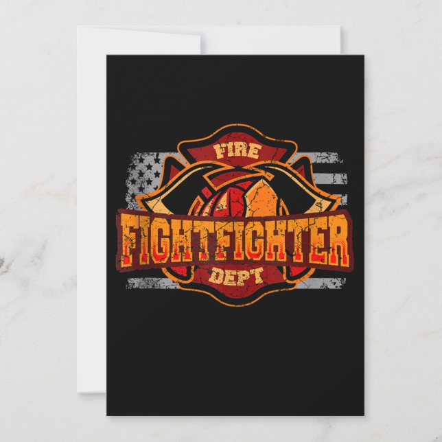 Fireman American Flag Red Line US Firefighter Gift (Front)