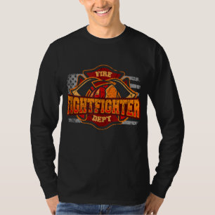 Fireman American Flag Red Line US Firefighter Gift T-Shirt