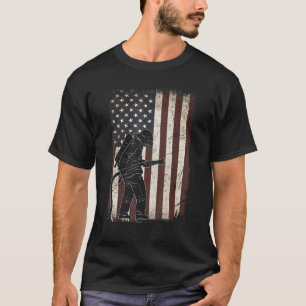 Fireman American Flag Vintage Thin Red Line Firefi T-Shirt