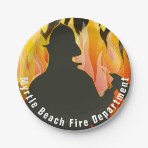 Fireman and Flames Party Paper Plate