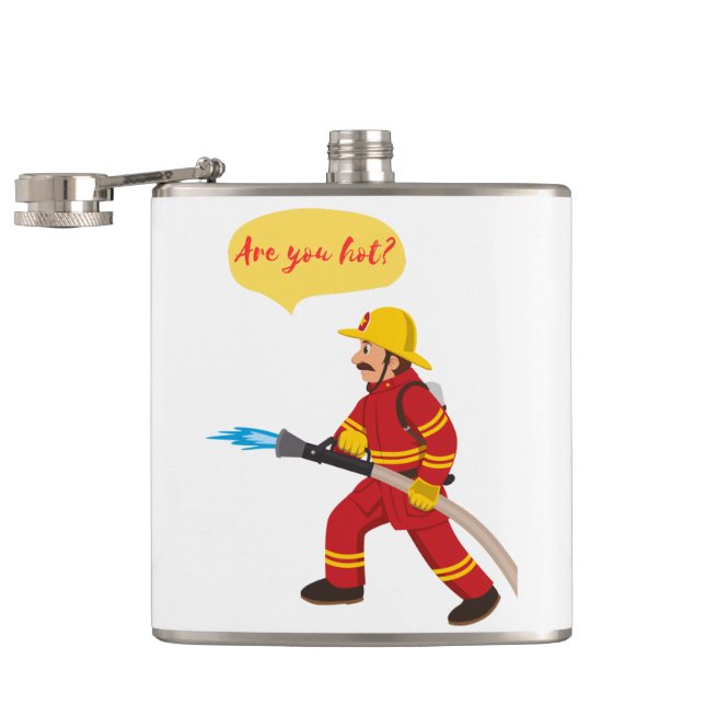 fireman, are you hot? hip flask (Opened)