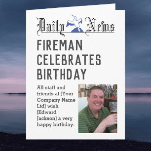 Fireman Birthday Card to Personalize