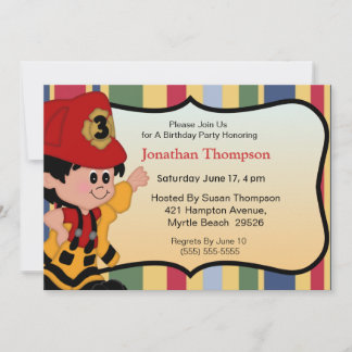 Fireman Birthday Invitations