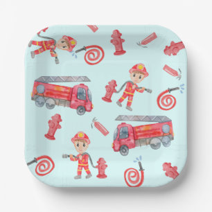 Fireman Birthday Party  Paper Plate