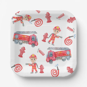 Fireman Birthday Party Paper Plate