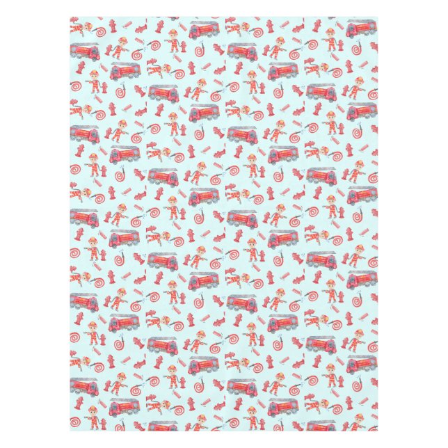 Fireman Birthday Party  Tablecloth (Front)