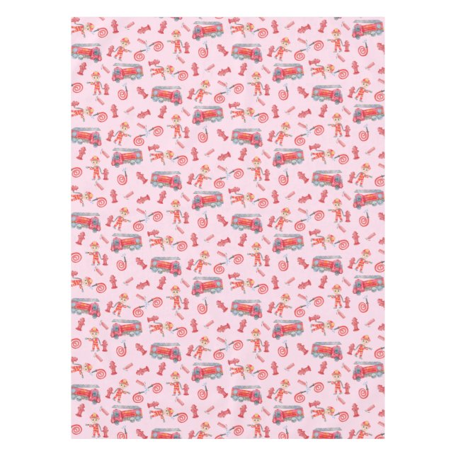 Fireman Birthday Party  Tablecloth (Front)