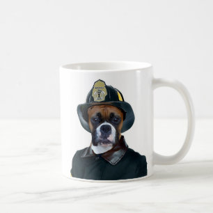 Fireman Boxer Dog Mug