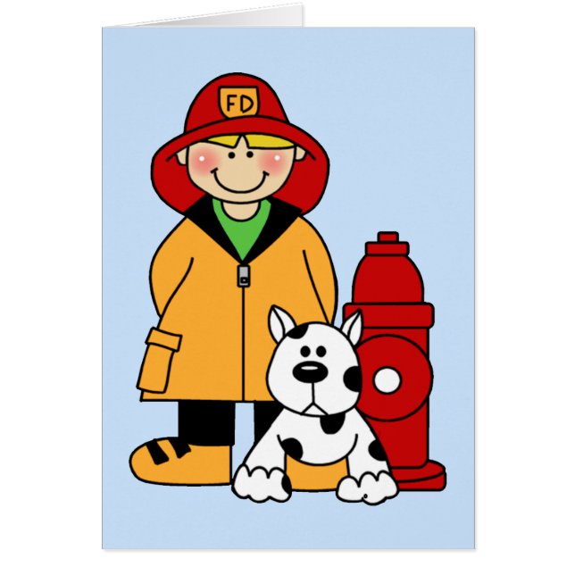 Fireman (Boy) Blank Card (Front)