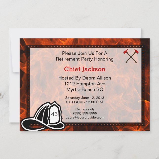 Fireman/Chief Retirement Party Invitation (Front)