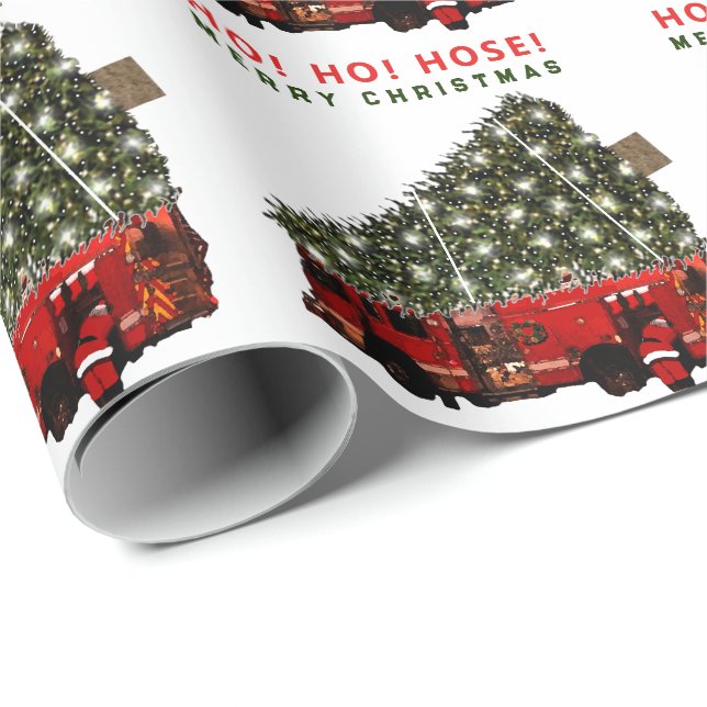 Fireman Christmas Gift Wrapping Paper (Roll Corner)