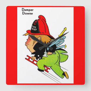 fireman Damper Downe Square Wall Clock