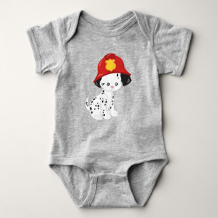 Fireman Dog, Cute Dog, Puppy, Doggo, Dalmatian Baby Bodysuit