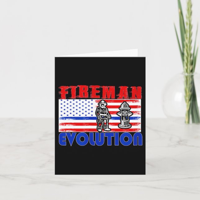 Fireman Evolution Fireman Gift Proud Firefighter Q Card (Front)