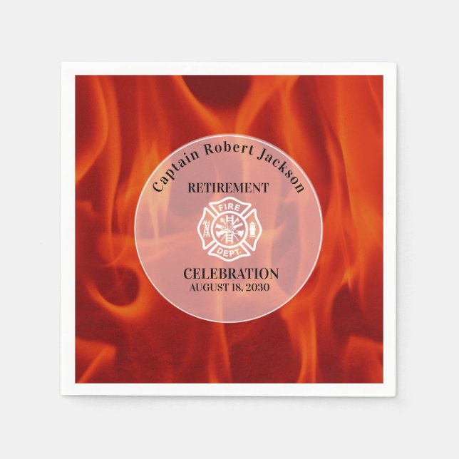 Fireman Fire Badge Firefighter  Napkin (Front)