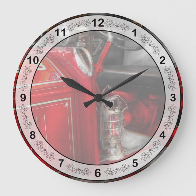 Fireman - Fire Engine No 3 Large Clock (Front)