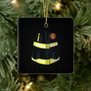 Fireman Firefighter Costume Halloween Ceramic Ornament