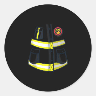 Fireman Firefighter Costume Halloween Classic Round Sticker