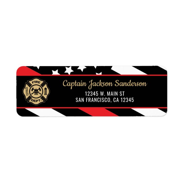 Fireman Firefighter Fire Department Return Address (Front)