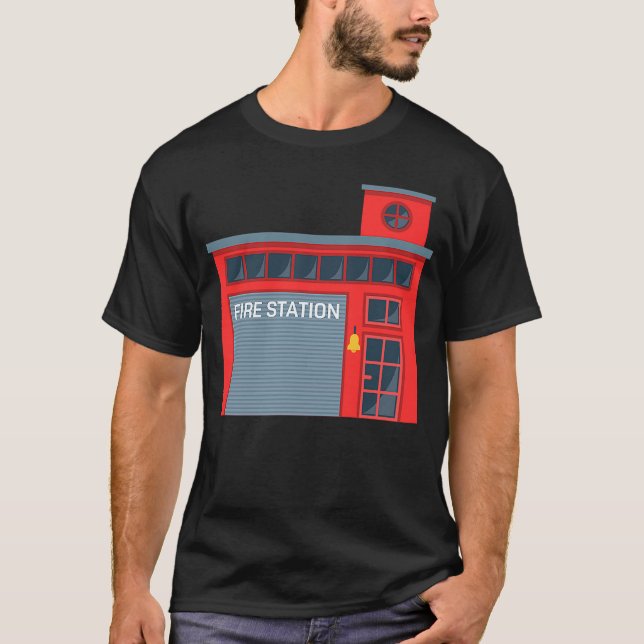 Fireman Firefighter Fire Station Firehouse T-Shirt (Front)