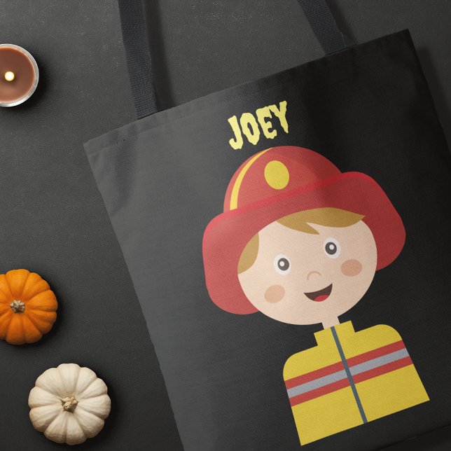 Fireman Firefighter Halloween Trick Treat Tote Bag (Creator Uploaded)