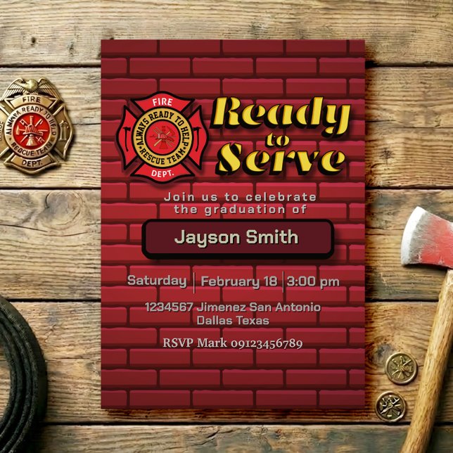 Fireman Graduation Party Invitation (Creator Uploaded)