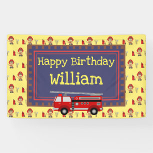 Fireman Happy Birthday Banner
