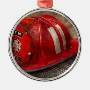 Fireman - Hat - A childhood dream Metal Tree Decoration