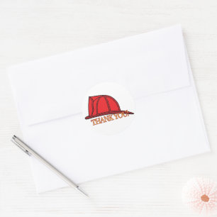 Fireman Hat Thank You Classic Round Sticker