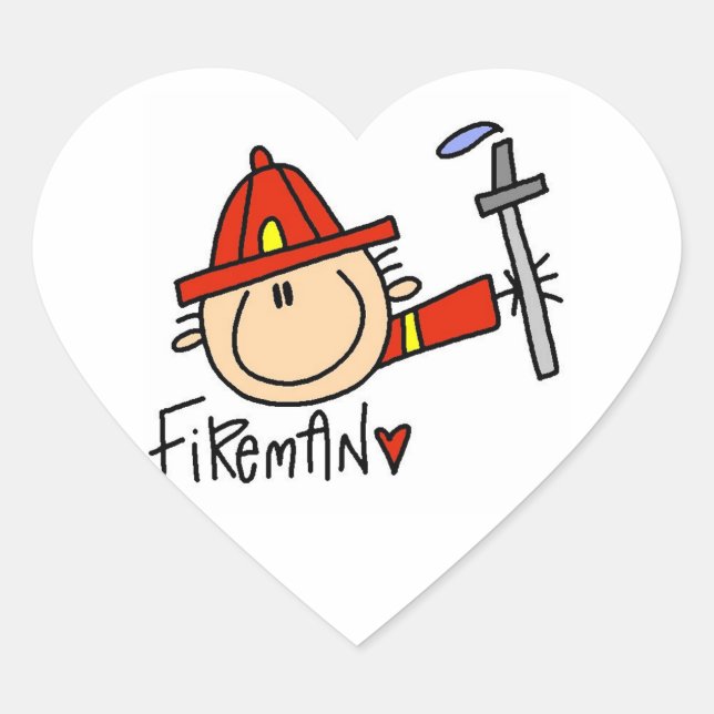 Fireman Heart Sticker (Front)