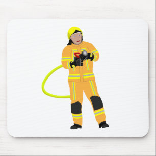 fireman in sandcolor wear Mousepad
