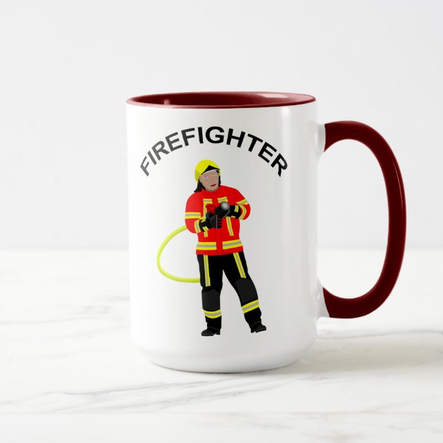 fireman in use clothes mug (Right)