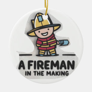 Fireman learner. Future Firefighter Ceramic Tree Decoration