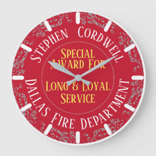 Fireman Loyal Service Award Large Clock