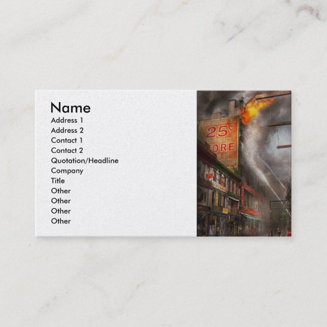 Fireman - New York NY - Show me a sign 1916 Business Card (Front)