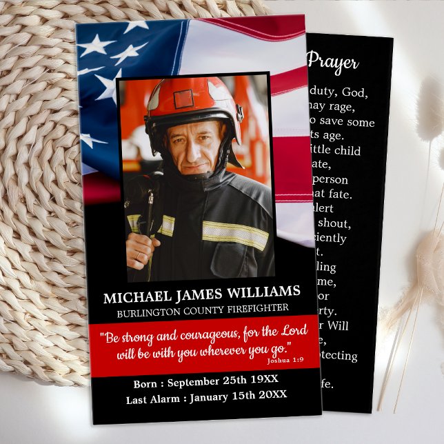 Fireman Prayer Memorial Firefighter Funeral Card (Creator Uploaded)