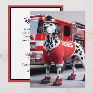 Fireman Retirement Party With Dalmation Dog Invitation