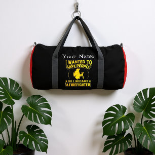 Fireman’s Dedication in Gold Text Duffle Bag