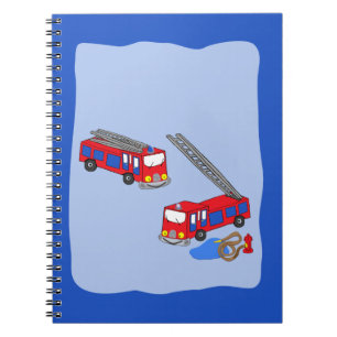 Fireman’s Red Fire Trucks Spiral Notebook