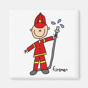 Fireman Stick Figure Magnet