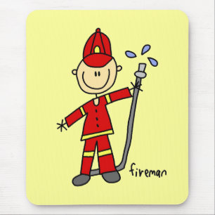 Fireman Stick Figure Mouse Pad