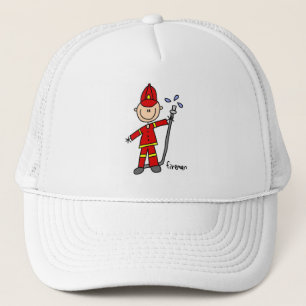 Fireman Stick Figure Trucker Hat